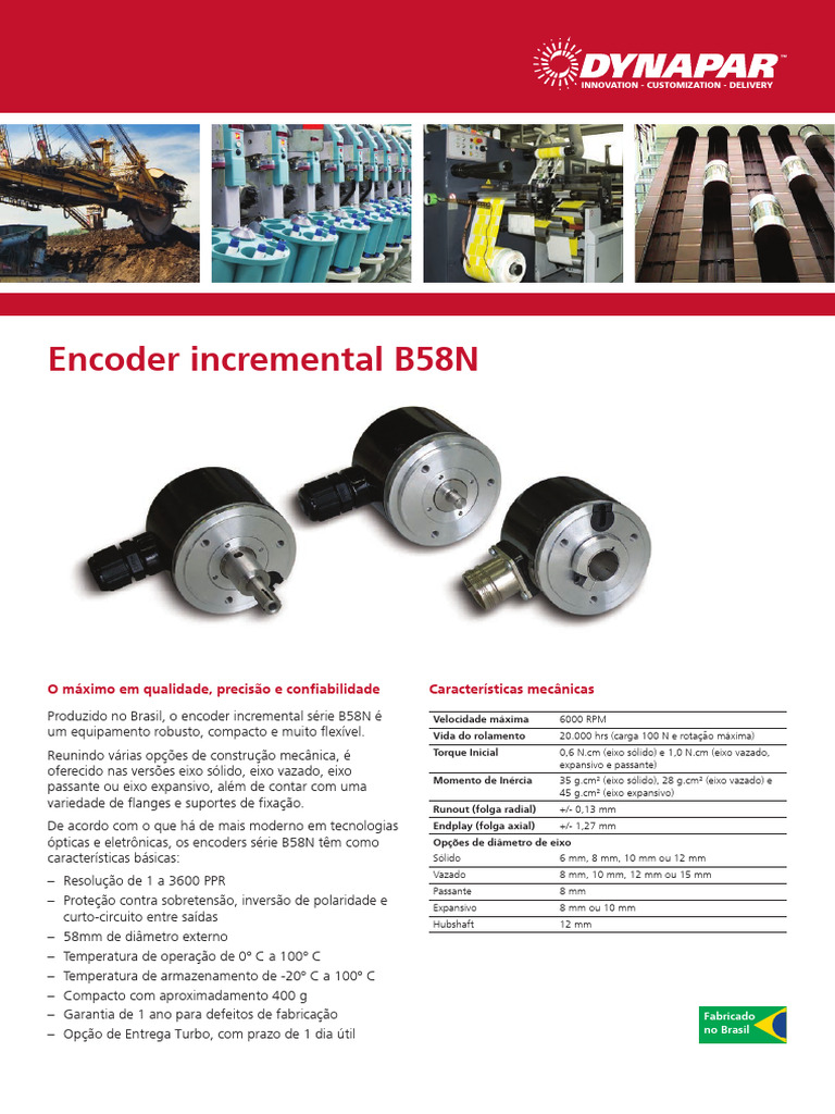 Encoder Incremental B58N: Qualidade e Flexibilidade | PDF