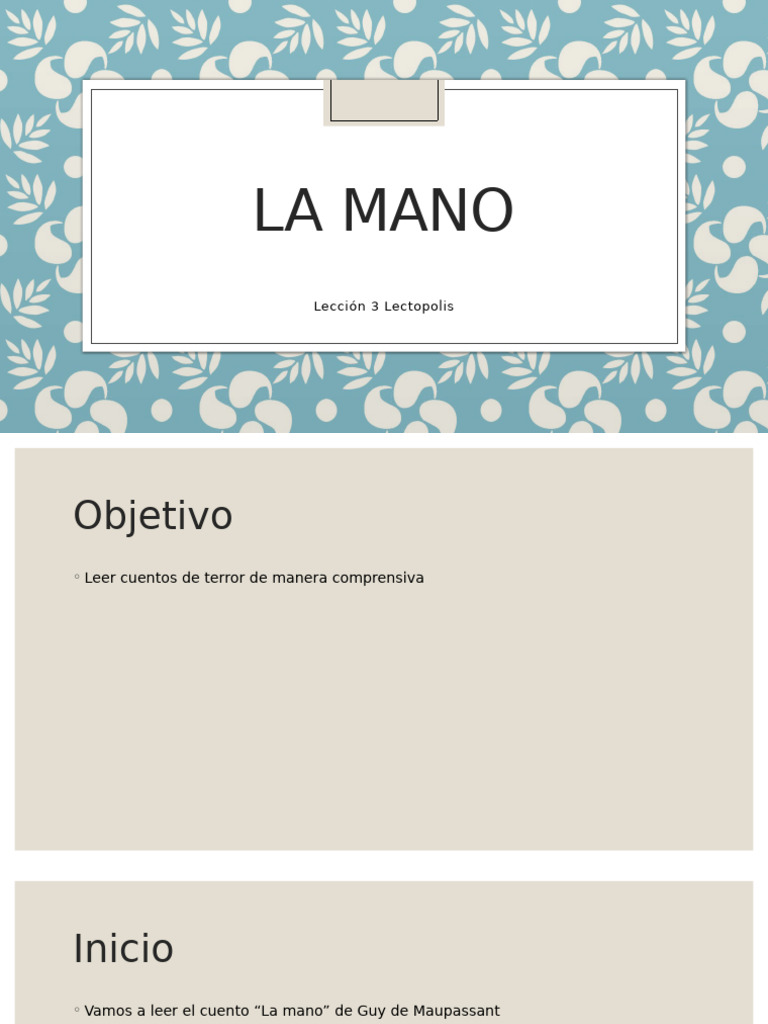 La Mano Lección 3 Lectópolis | PDF