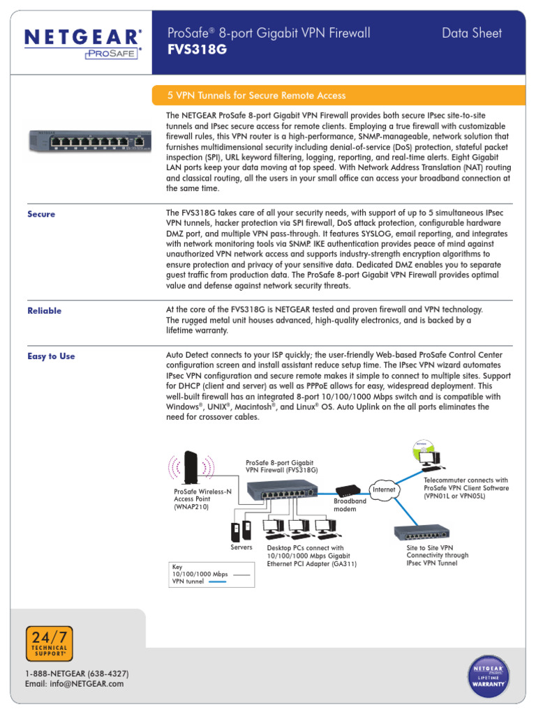 NETGEAR ProSafe 8-Port VPN Firewall | PDF | Firewall (Computing ...