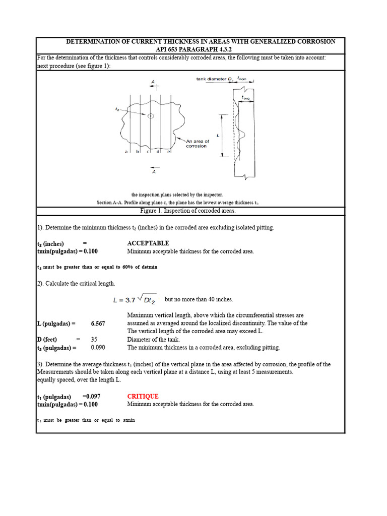 Corrosion Thickness Assessment Guidelines | PDF | Corrosion | Area
