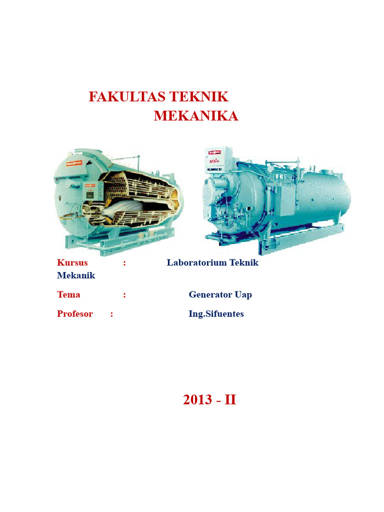 Studi Generator Uap di Laboratorium | PDF