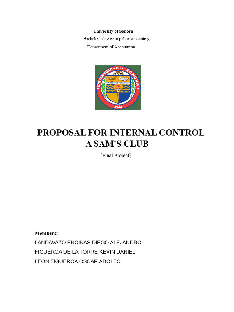 Internal Control Proposal for Sam's Club | PDF | Internal Control | Audit
