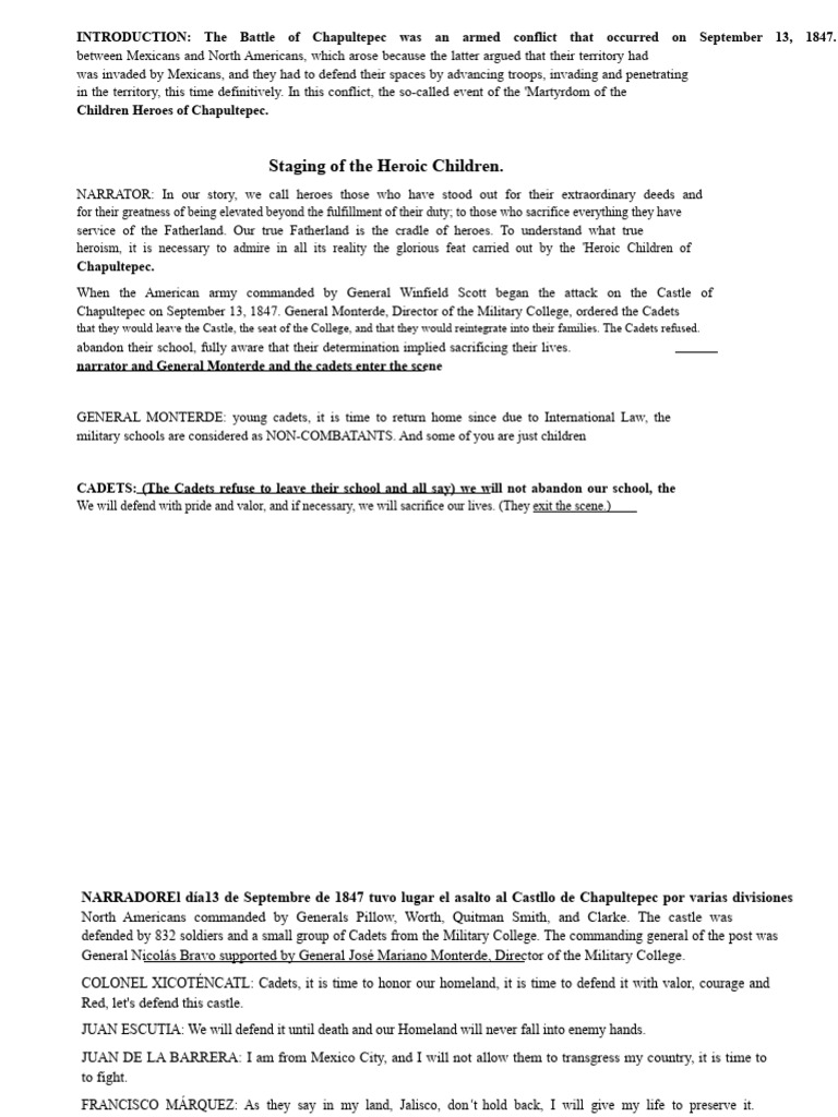 play script children heroes | PDF | Mexico | Military Operations