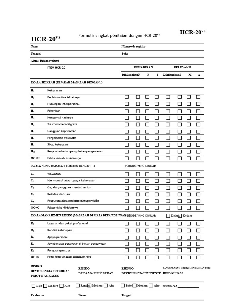 HCR 20 | PDF