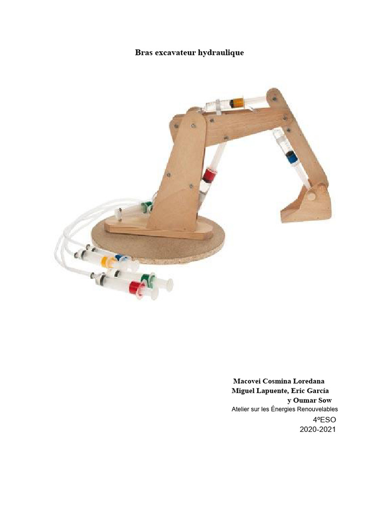 Kit De Construction De Bras Robotique Hydraulique – 50 Pièces En Bois – Fonctionne à L’eau – Dès 8 Ans