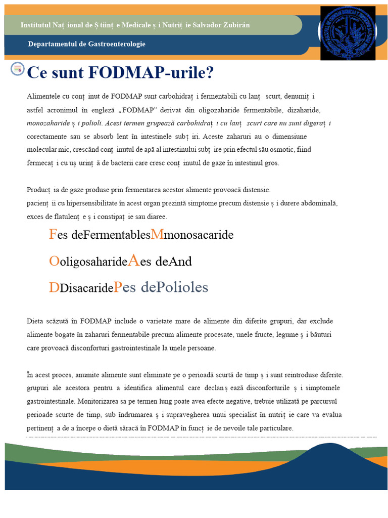 Lista Alimente Pe FODMAP | PDF