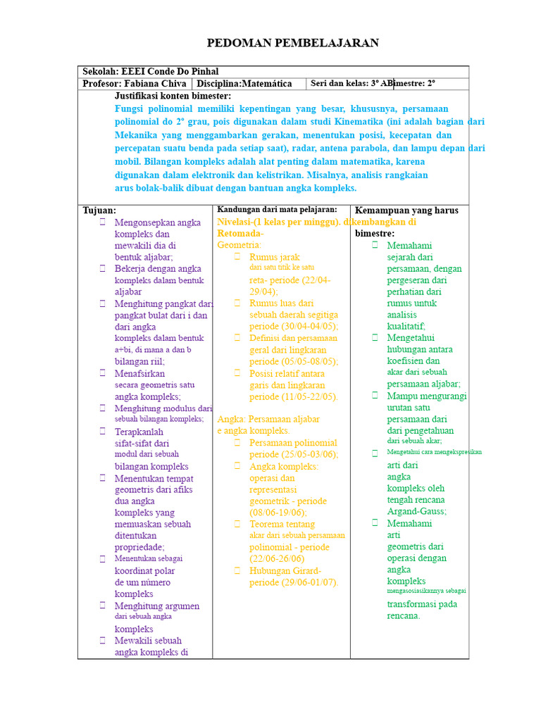 Tahun 3 A - Panduan Pembelajaran - Semester 2 | PDF
