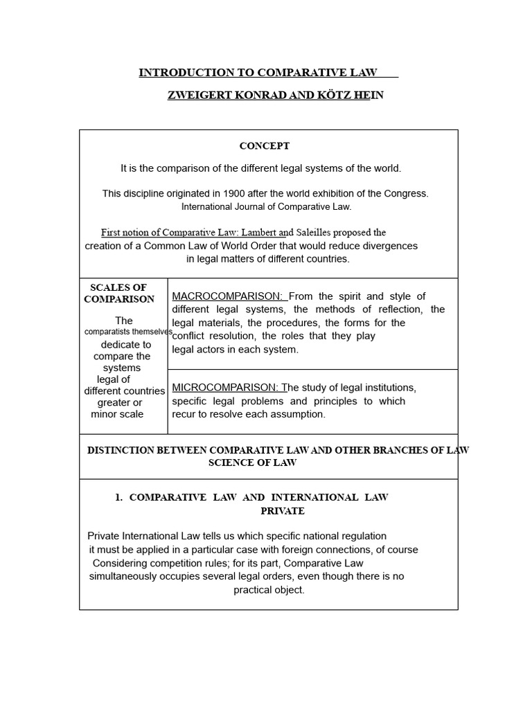 Overview of Comparative Law Principles | PDF | Comparative Law ...