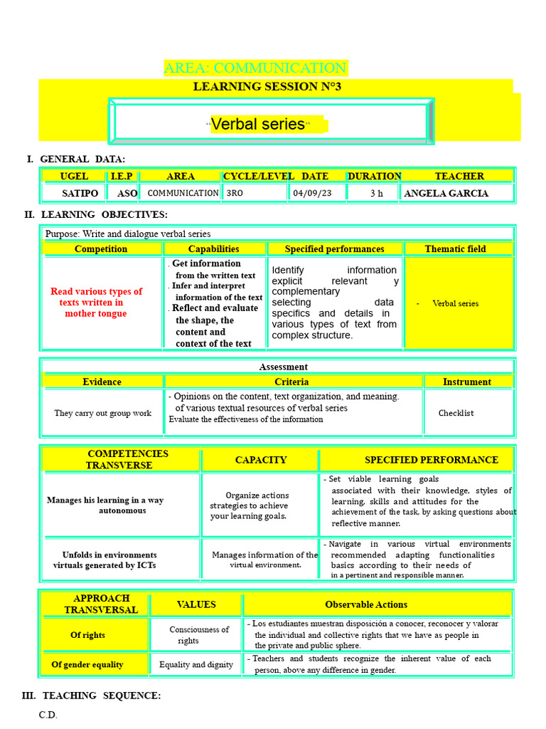 Verbal Series Session | PDF | Information | Learning