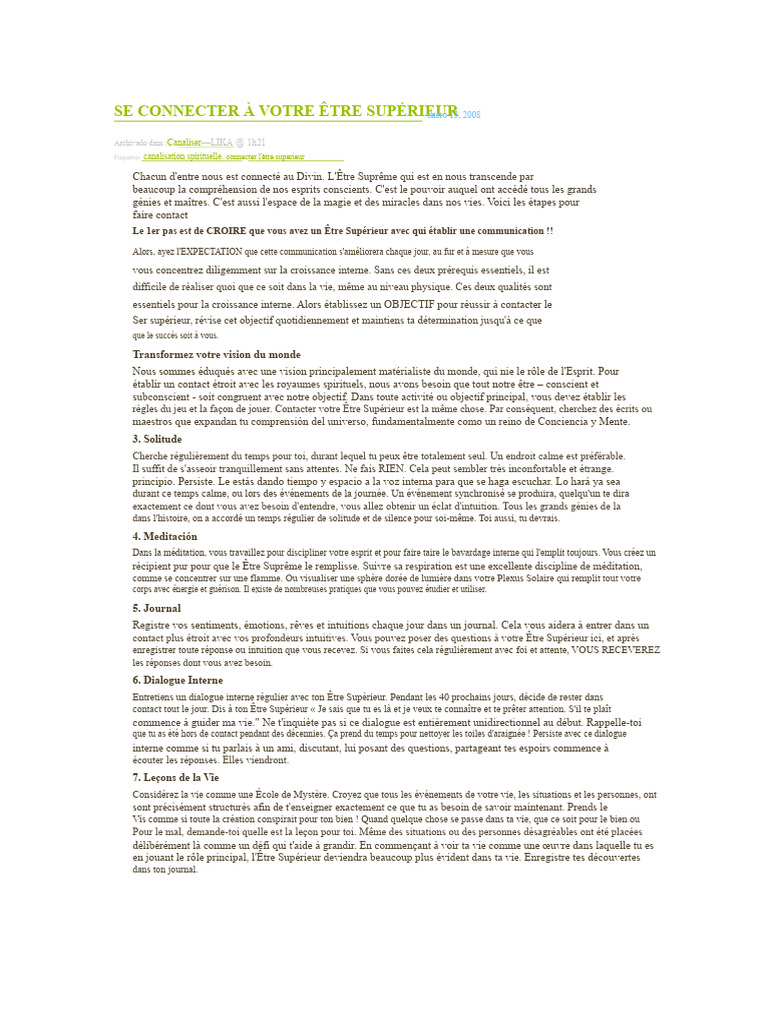 Se Connecter À Son Être | PDF | Conscience | Dieu