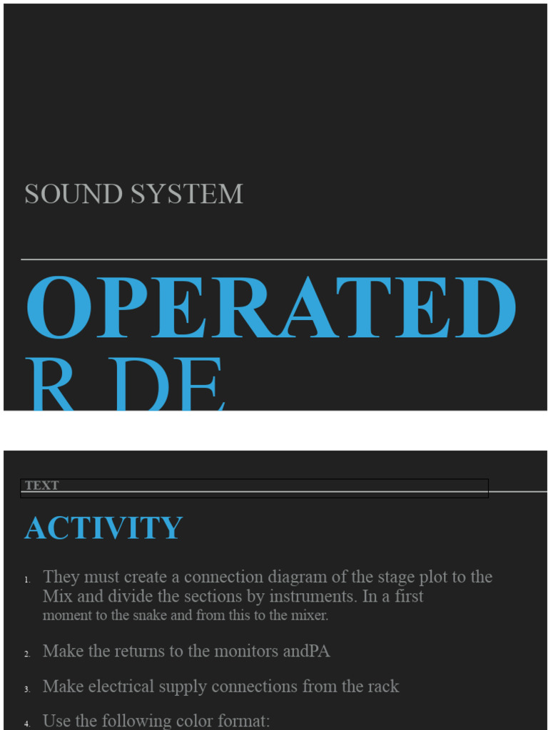 Sound Operator - Connection Diagram | PDF