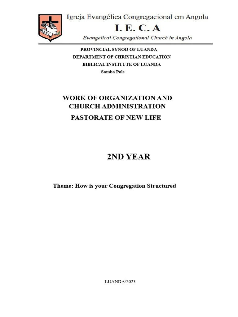 Introduction To Church Administration | PDF | Organizational Structure ...