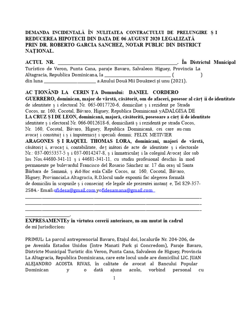Act de Cerere În Anularea Contractului de Împrumut | PDF