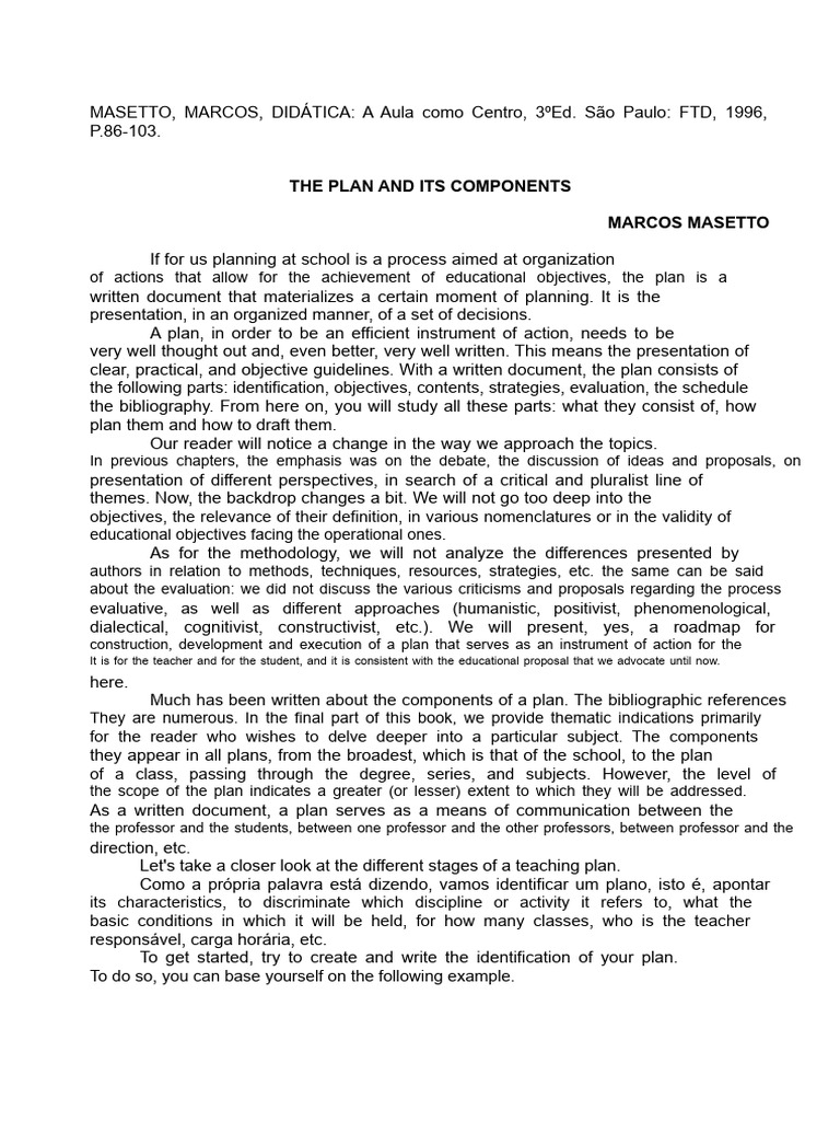 Components of an Effective Teaching Plan | PDF | Learning | Knowledge