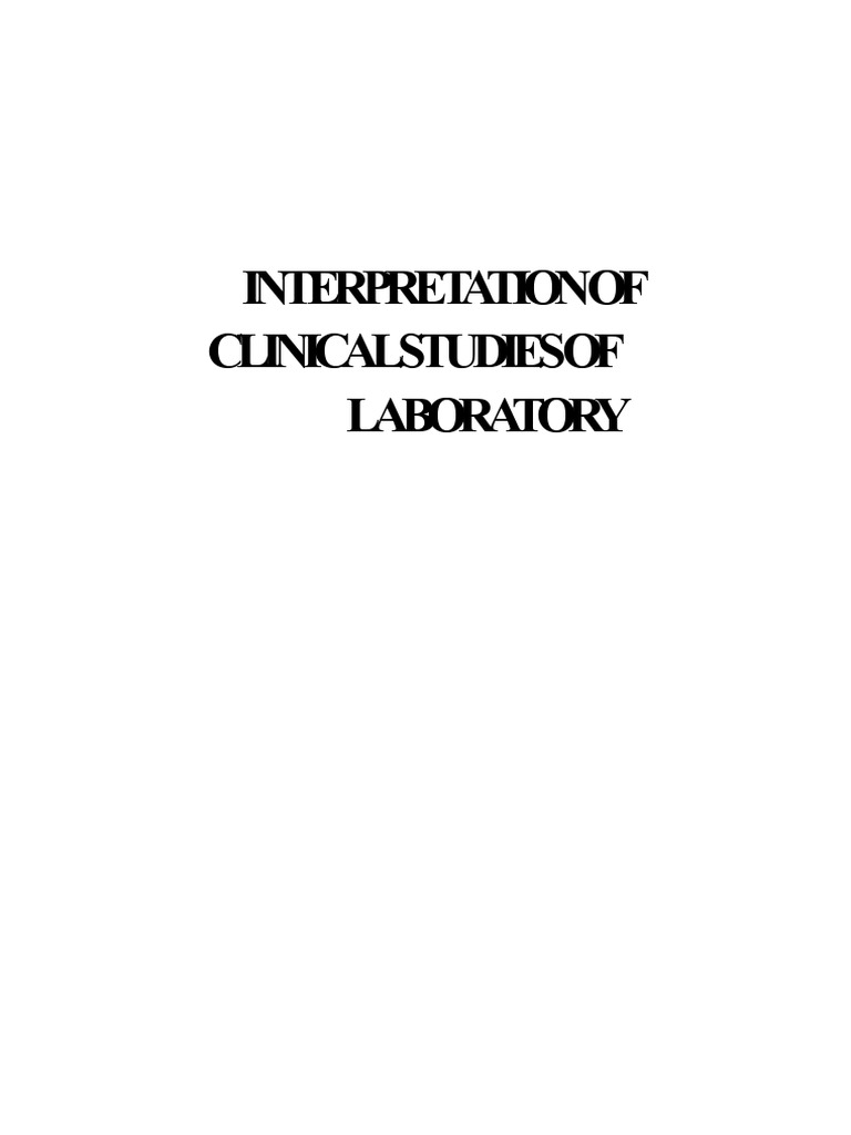 Clinical Laboratory Study Interpretation | PDF | White Blood Cell ...