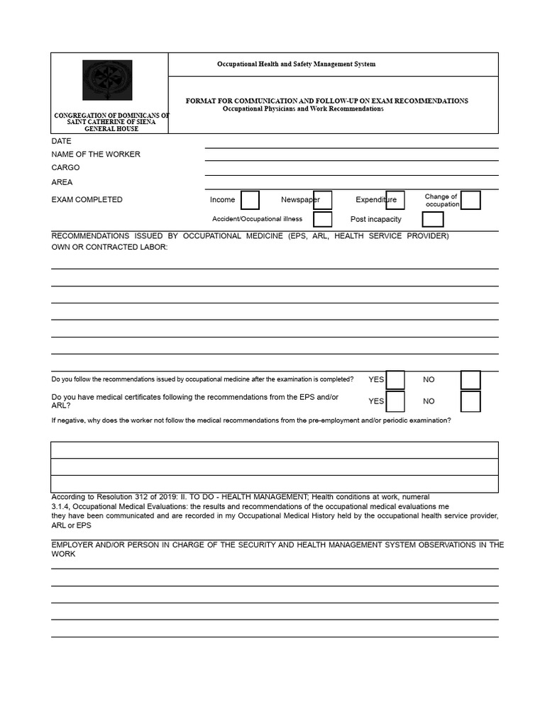 Format For Communication and Follow-Up On Medical Recommendations | PDF