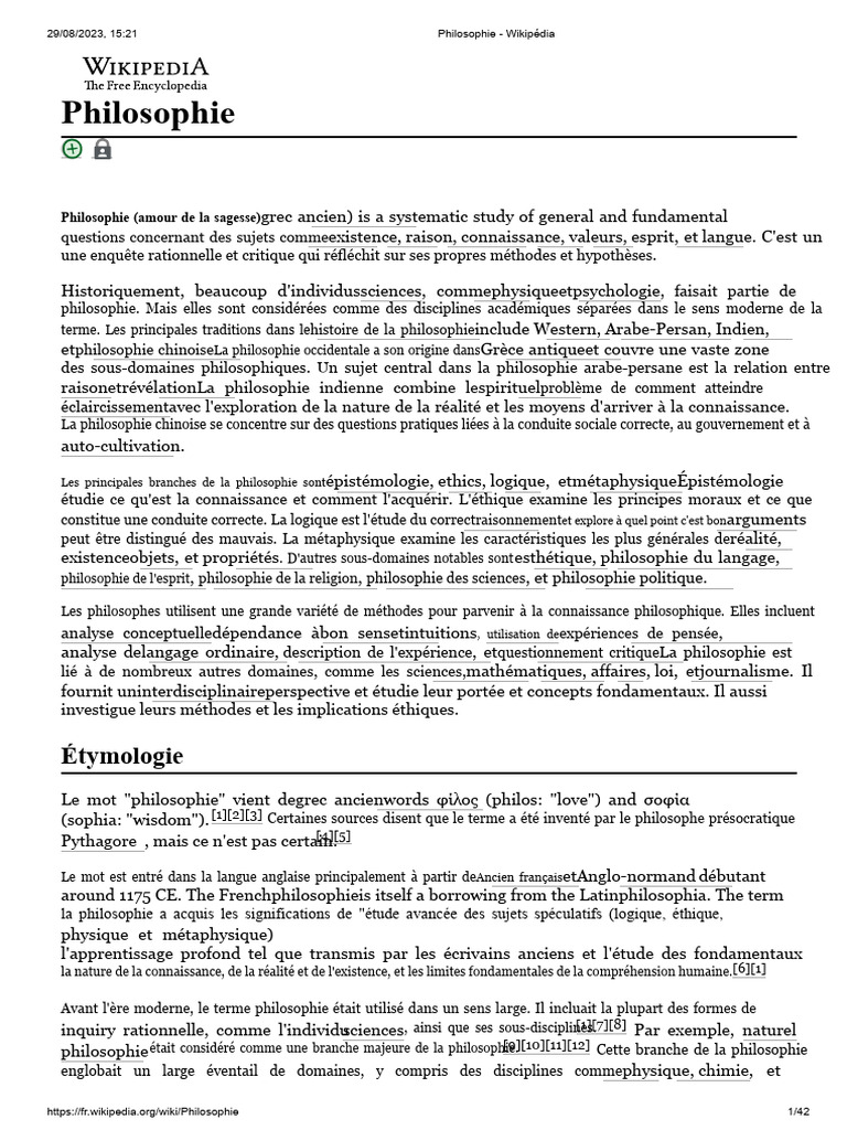 Introduction à la philosophie et ses branches | PDF | Épistémologie ...