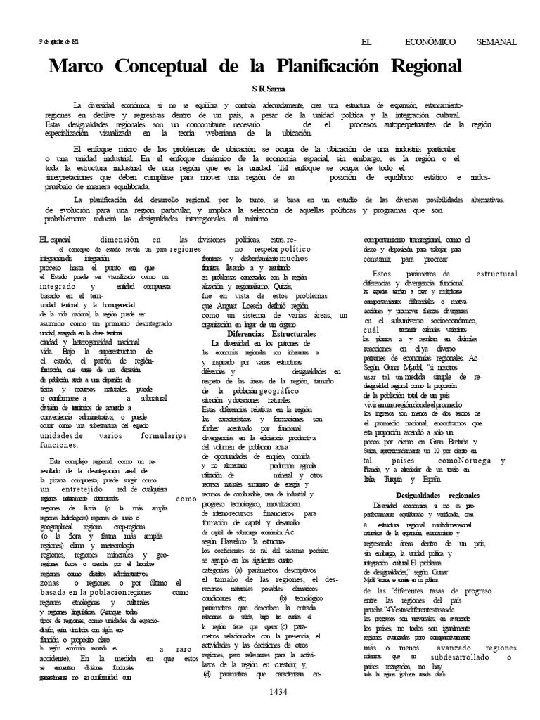 Marco Conceptual de La Planificación Regional | PDF | Planificación ...