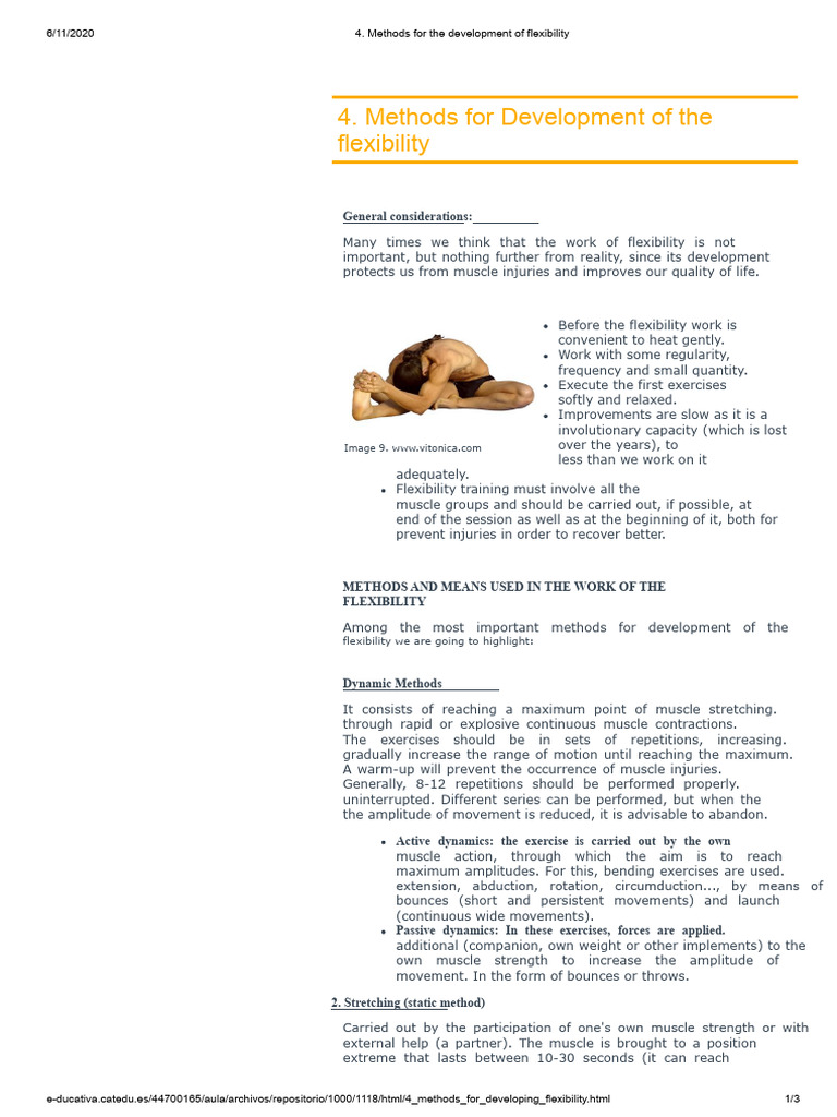 Flexibility Development Methods Guide | PDF | Flexibility (Anatomy ...