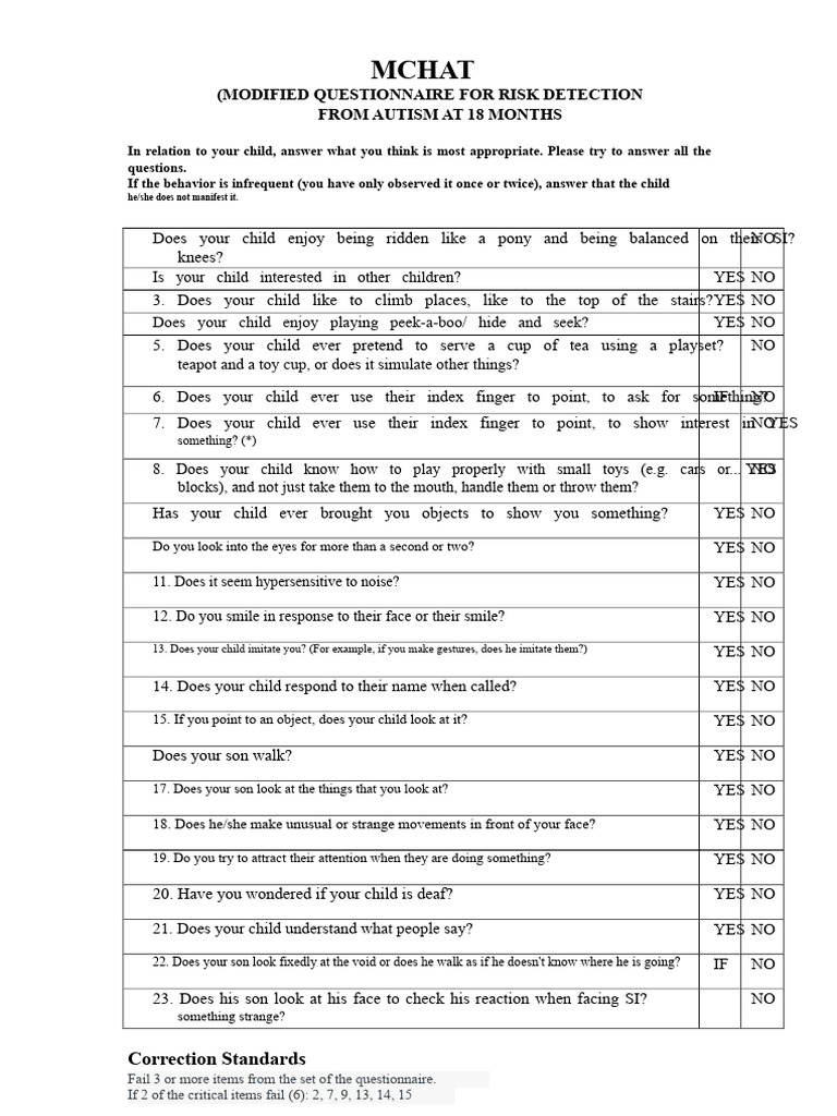 Autism Risk Detection Questionnaire | PDF | Human Development ...