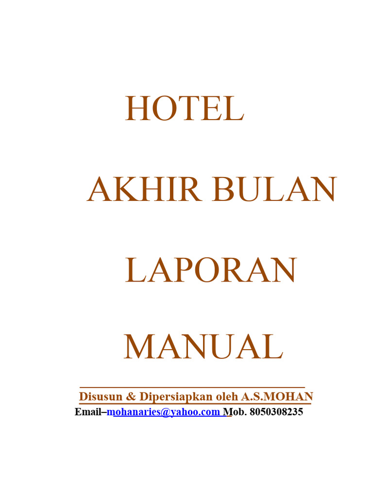 Laporan Manual Operasional Hotel Bulanan | PDF