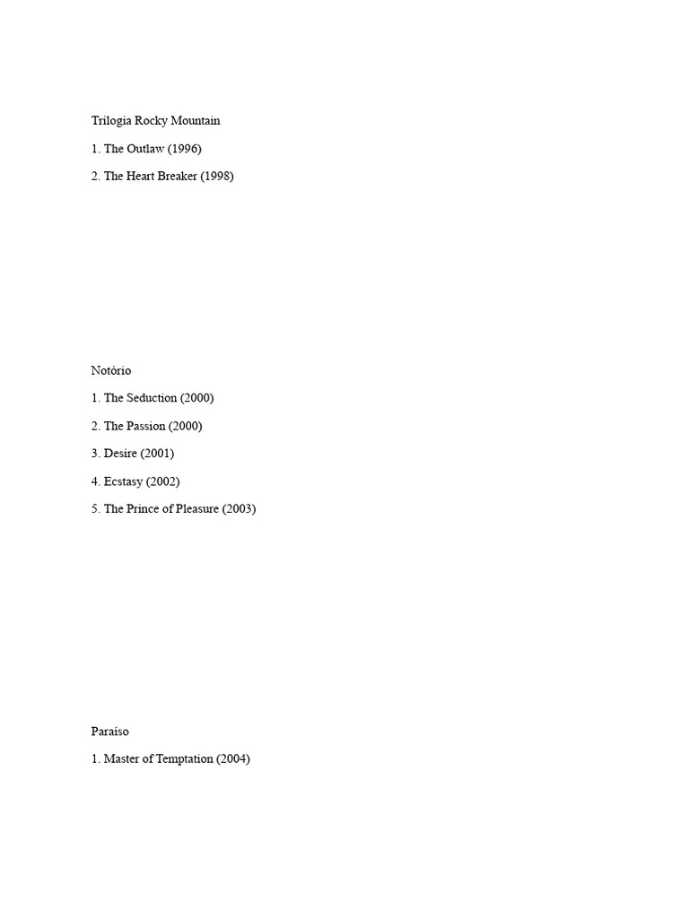 Complete List of Romance Novels | PDF