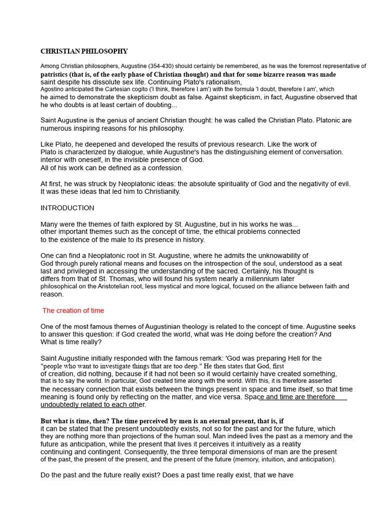 Augustine's Christian Philosophy Explained | PDF | Augustine Of Hippo ...
