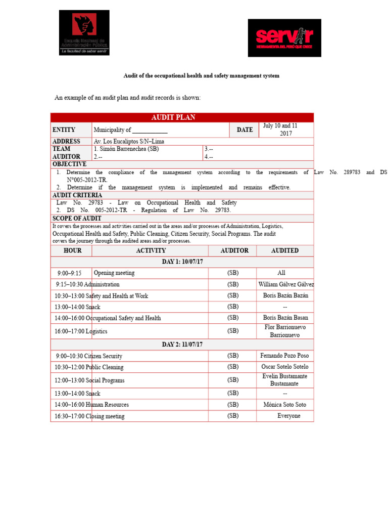 Downloadable1_Audit of the OSH management system 4 | PDF | Audit ...