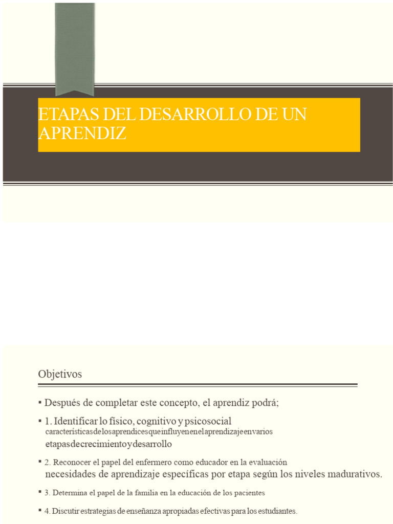 Etapas del Aprendizaje en el Desarrollo | PDF | Adultos | Aprendizaje