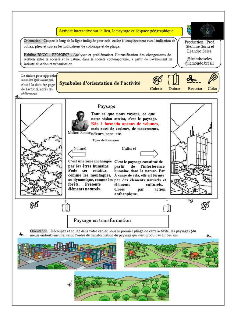 Activité sur paysage et espace géographique | PDF | Paysage | Sciences ...