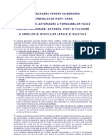 Acte Necesare Pentru Eliberarea Permisului de Port -Arma