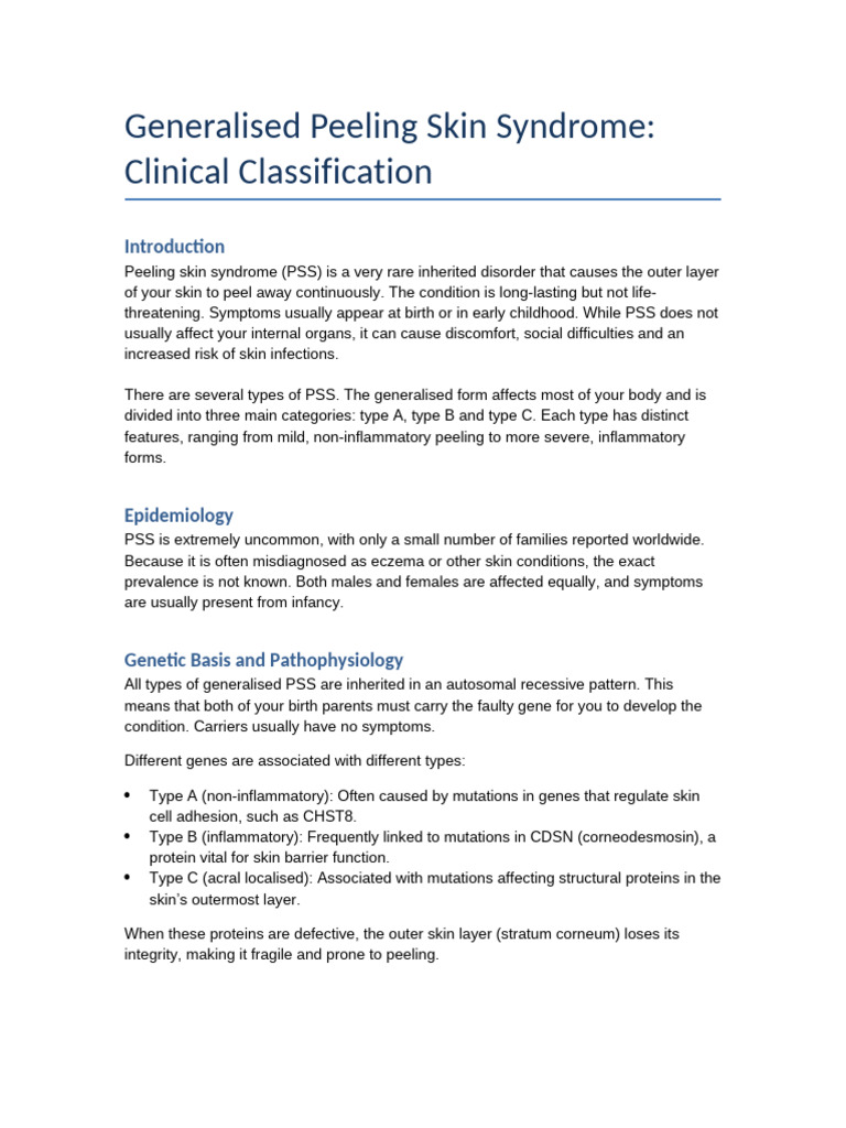 Generalised PSS Expanded Final | PDF | Dermatitis | Diseases And Disorders