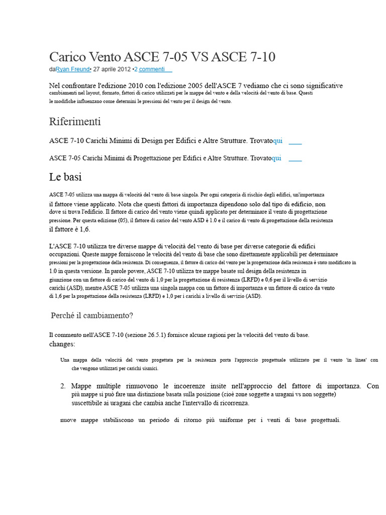 Vento ASCE 7-10 Vs 7-05 | PDF