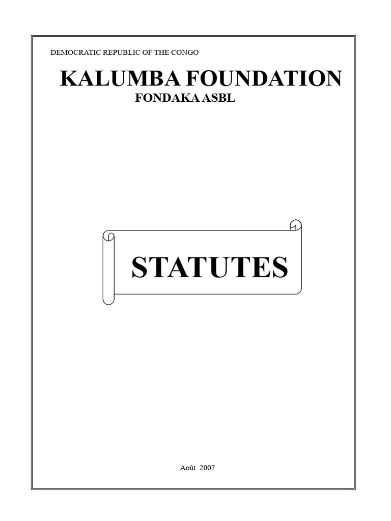 Kalumba Foundation Statutes Overview | PDF | United Nations General ...