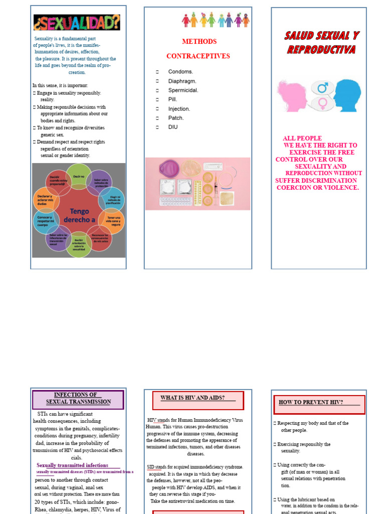 Trifold Brochures On Sexual and Reproductive Health | PDF | Sexually ...