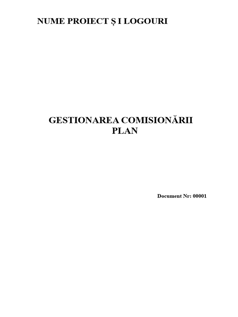 Șablon pentru Plan de Testare și Punere în Funcțiune | PDF