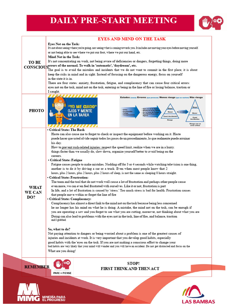 Daily Pre-Start Safety Meeting Guide | PDF | Behavioural Sciences ...