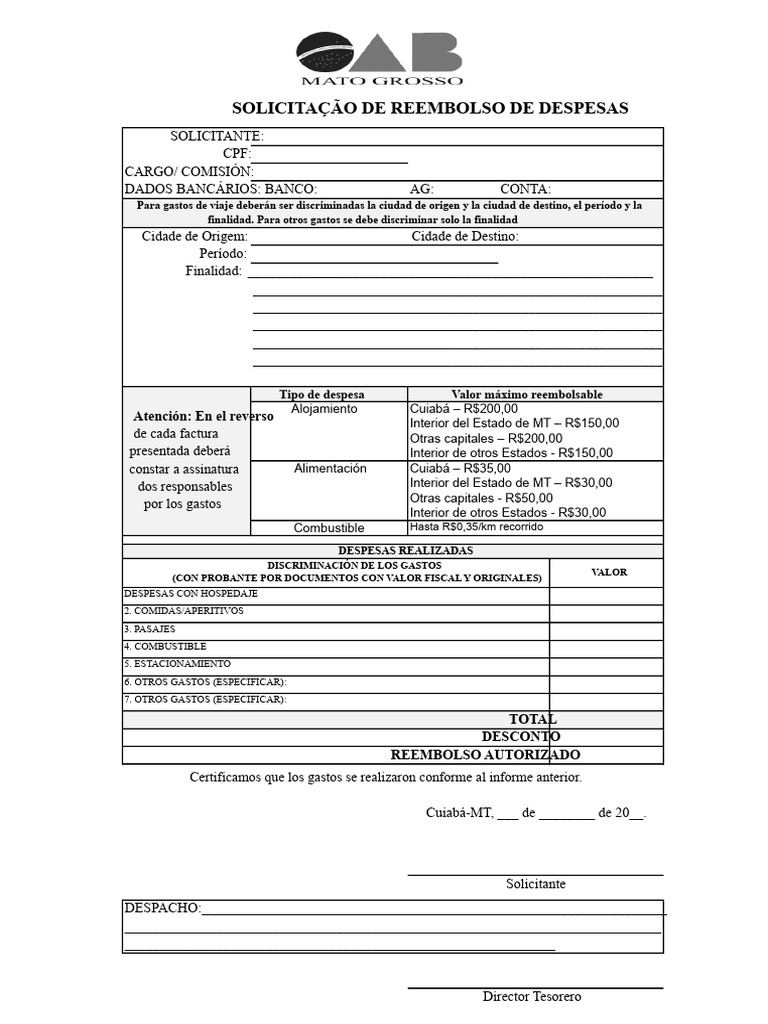 Solicitud de Reembolso | PDF