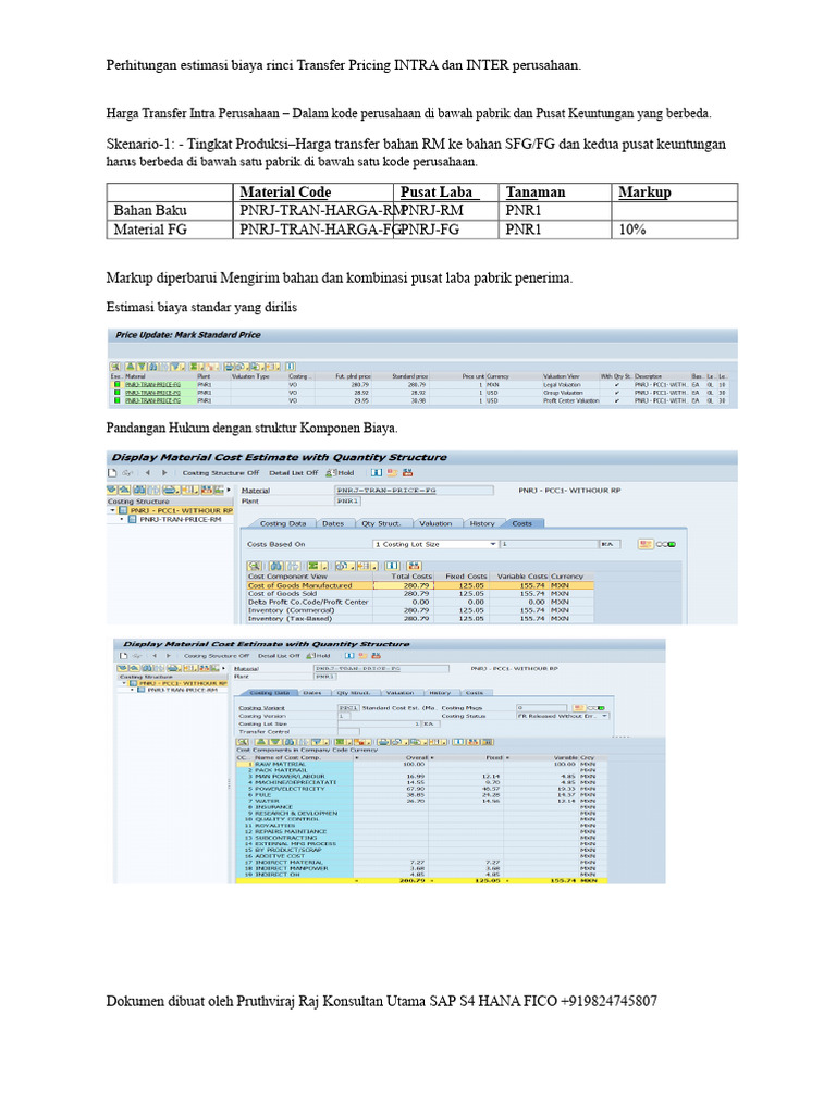 Estimasi Biaya Transfer Pricing INTRA INTER | PDF