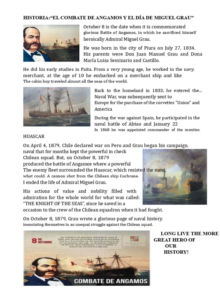 Battle of Angamos: Miguel Grau's Legacy | PDF | Naval Warfare ...