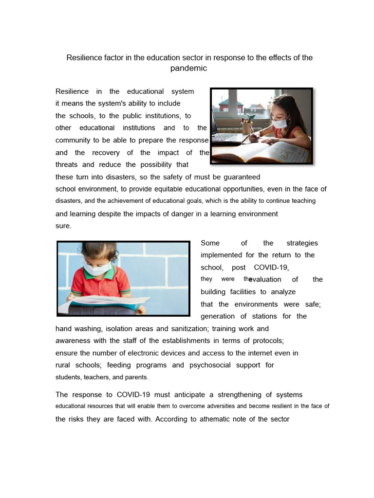 Resilience in Education Post-Pandemic | PDF | Psychological Resilience ...
