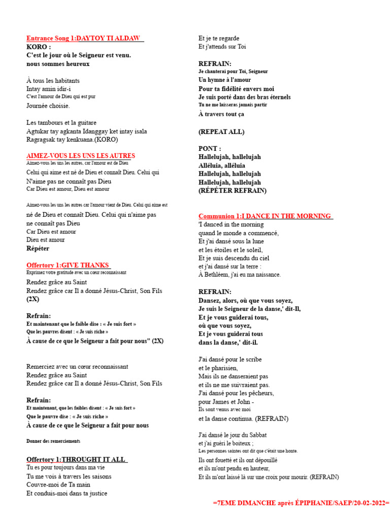 Chansons de louange et d'amour divin | PDF | Amour