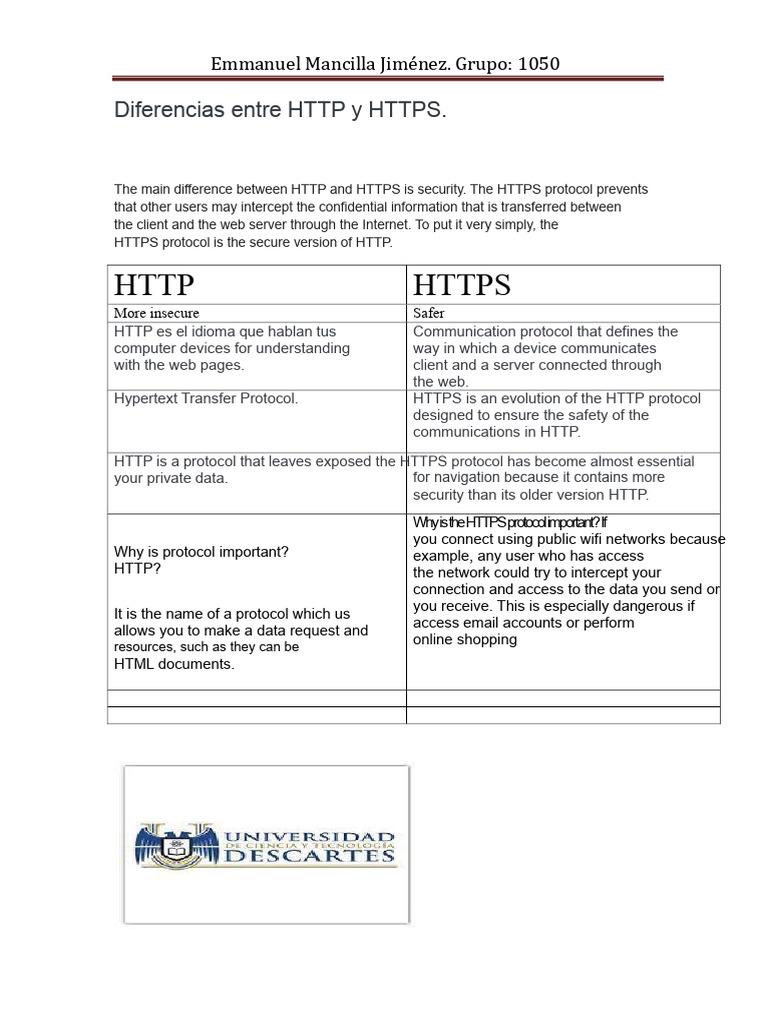 Differences Between HTTP and HTTPS | PDF