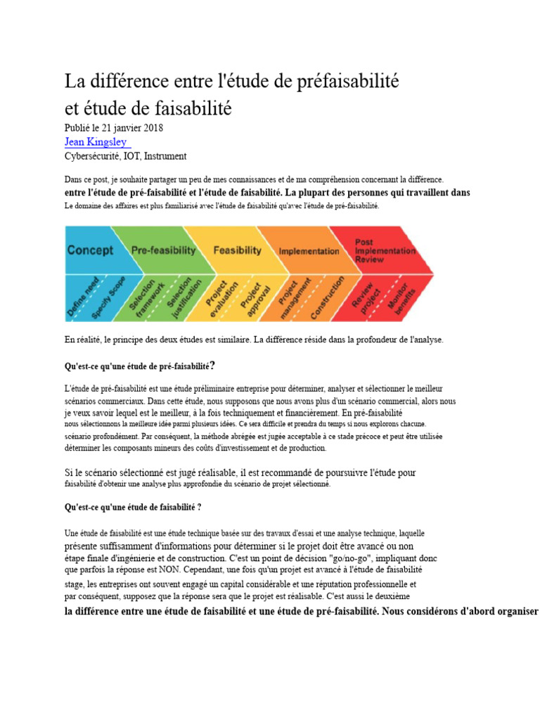 Différences entre études de faisabilité | PDF