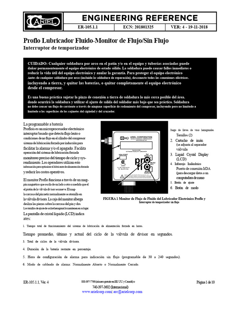 Monitor Proflo: Instalación y Cuidado | PDF | Relé | Tornillo