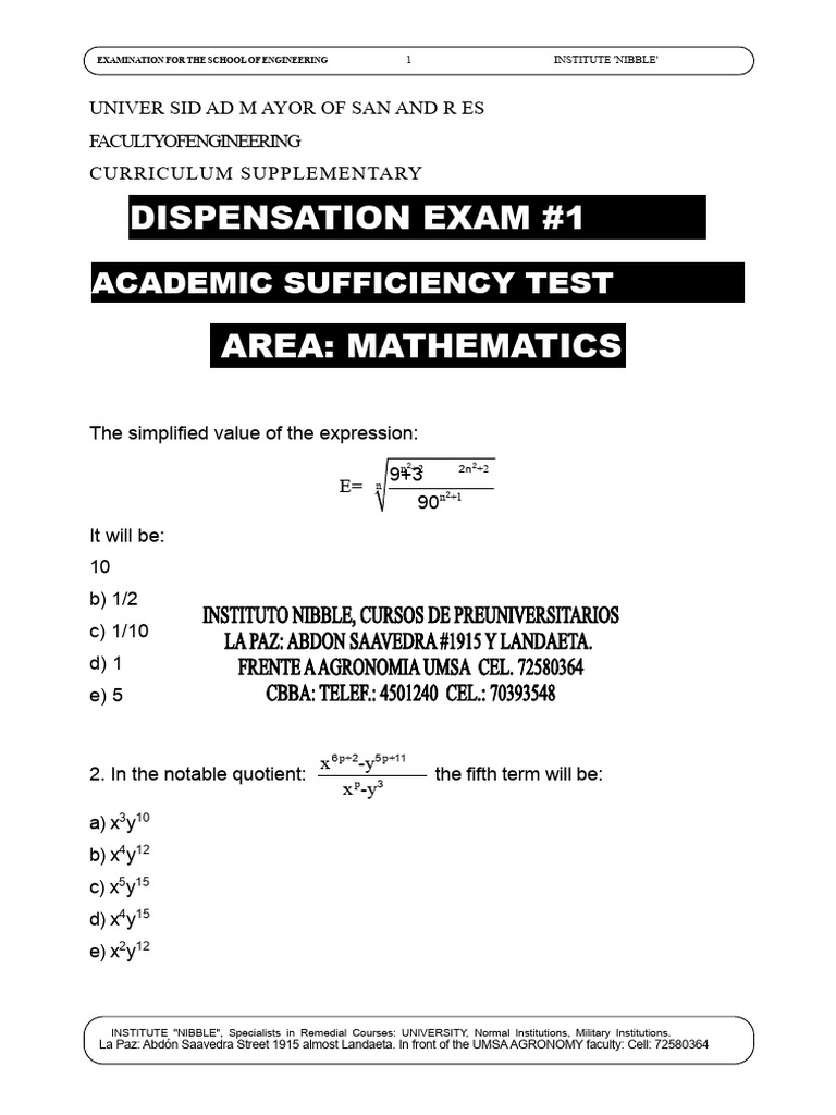 Exams Faculty of Engineering Mathematics | PDF | Trigonometry ...
