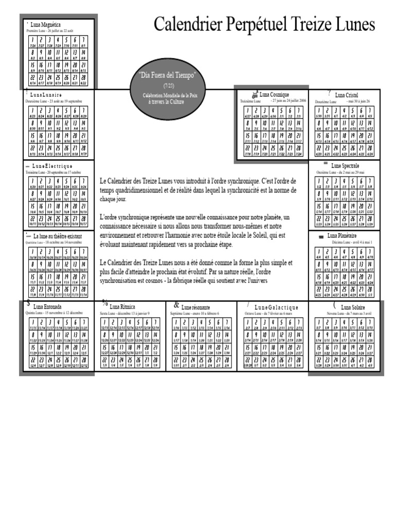Calendrier des Treize Lunes 2023 | PDF | Lune | Astronomie