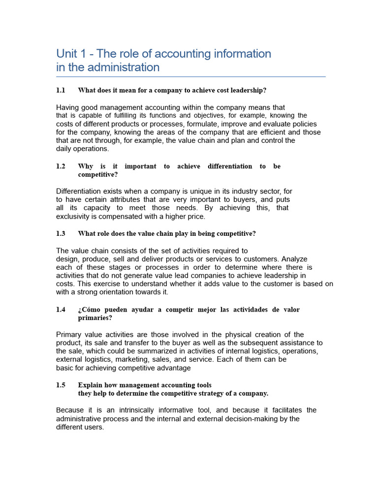 Questionnaire - The Role of Accounting Information in Management | PDF ...