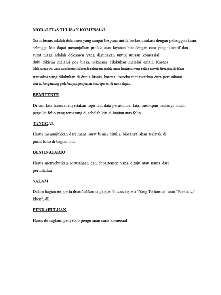 Modalitas Tulisan Komersial | PDF
