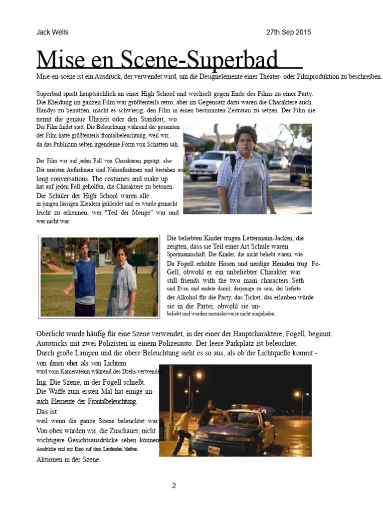 Superbad Mise en Scene 3 | PDF